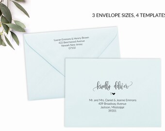 Printable Envelope Template , Editable Envelope Template, A7, A2, A1, Wedding Envelope Addressing Template, RSVP Envelope