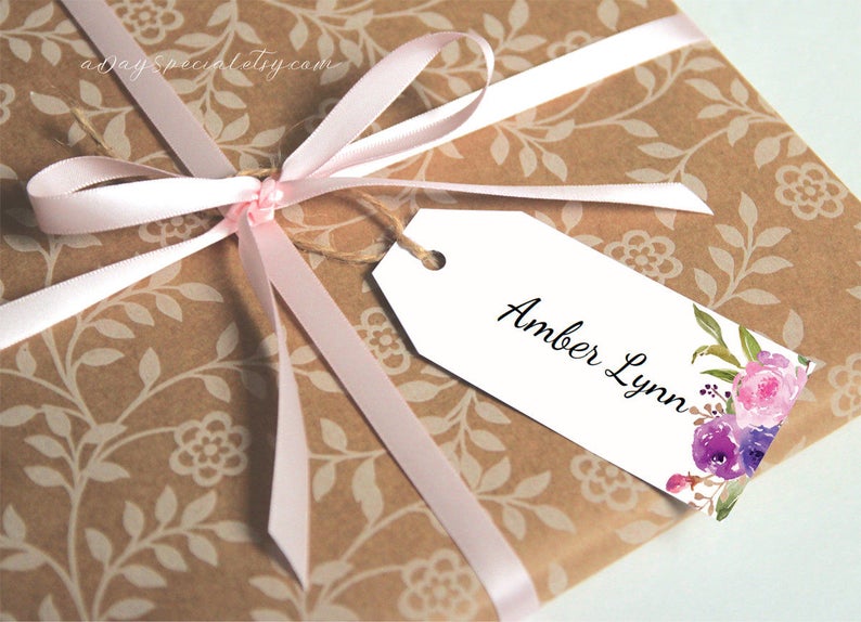 Lavender Floral Gift Template Name Rustic Diy Pdf Download 111 Printable Purple Lilac Wedding Thank You Favor Emblem Paper Party Supplies Invitations Announcements