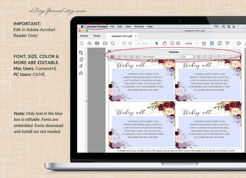 Printable Wishing Well Gift Card Burgundy Wedding Wishing Well Card Template Rustic Boho Pdf Diy Instant Download 101 Vistaprint Paper Paper Party Supplies Kromasol Com