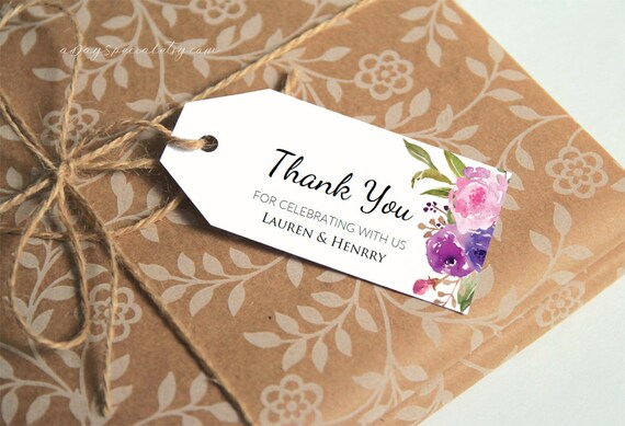 Lavender Floral Gift Tag Template Printable Purple Lilac | Etsy