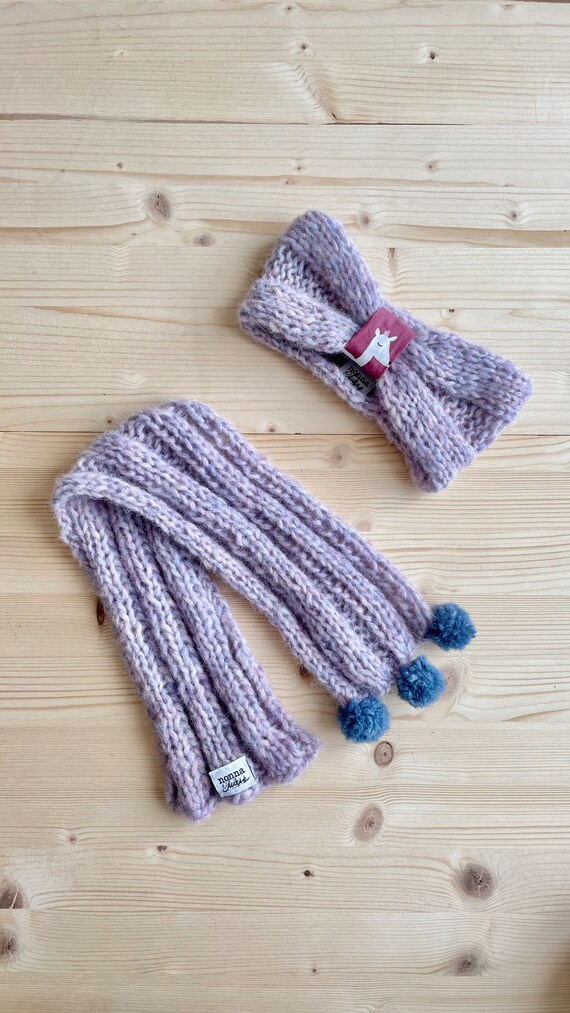 Little girl's scarf and headband set