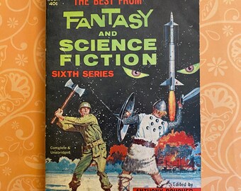 Best From Fantasy and Science Fiction Sixth Series, Vintage Science Fiction, 1957, Retro Sci Fi, Edited by Anthony Boucher
