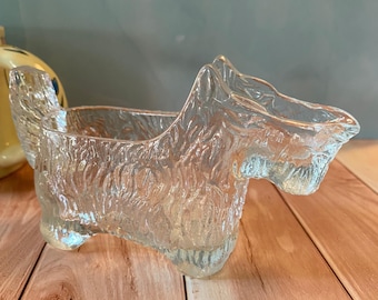 Vintage Pressed Glass Scottie Dog Creamer, 1930s L.E. Smith Co.