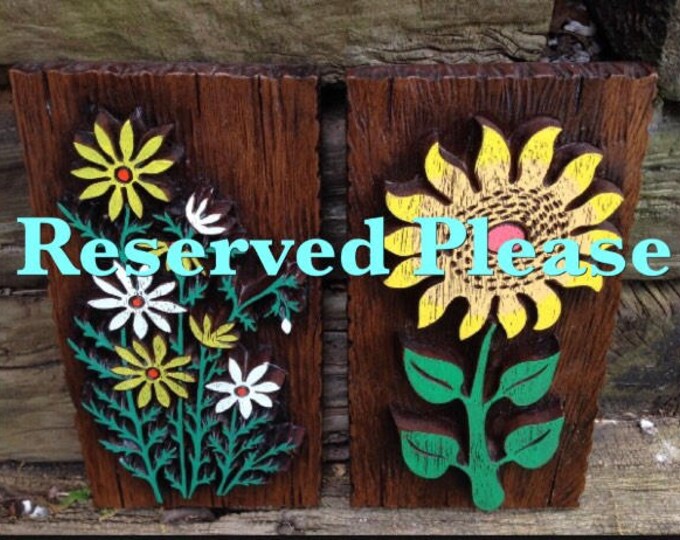 Vintage Sunflower Wall Art Pair of 3D Yellow and White Retro Etsy