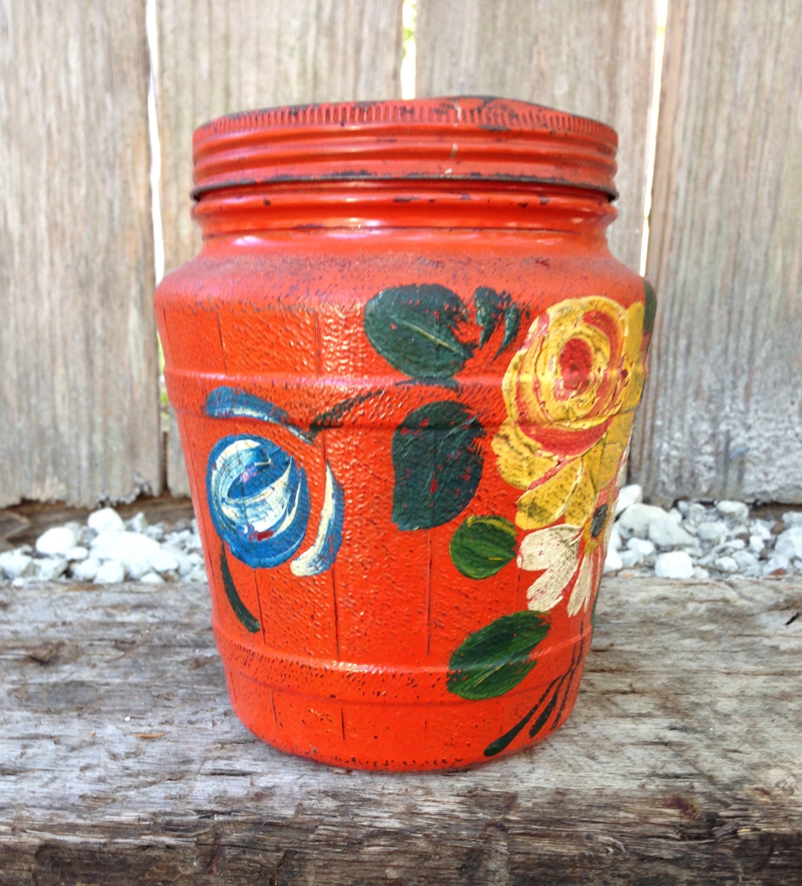 Vintage Painted Ball Mason Jar 2863 Barrel Shaped Jar with Etsy