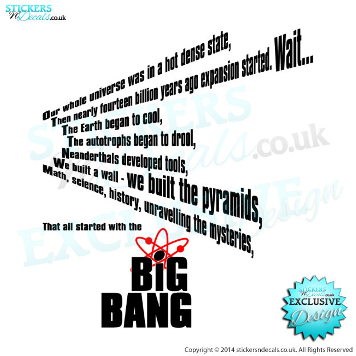 The Big Bang Theory Theme Tune Lyrics Vinyl Wall Art Wall Etsy