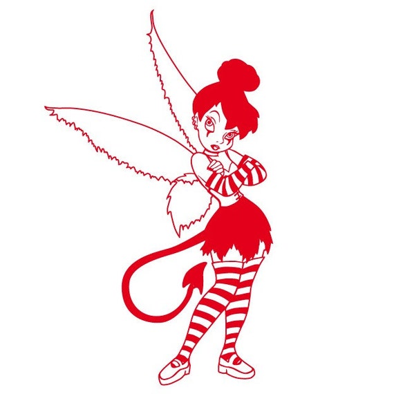 Gothic Punk Naughty Tinkerbell Vinyl Wall Art Wall Decal Etsy