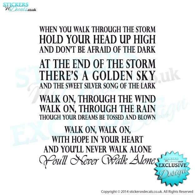 Youll Never Walk Alone Liverpool Fc Lfc Anthem Lyrics Vinyl Etsy Youll Never Walk Alone Liverpool Fc Lfc Anthem Lyrics Vinyl Etsy