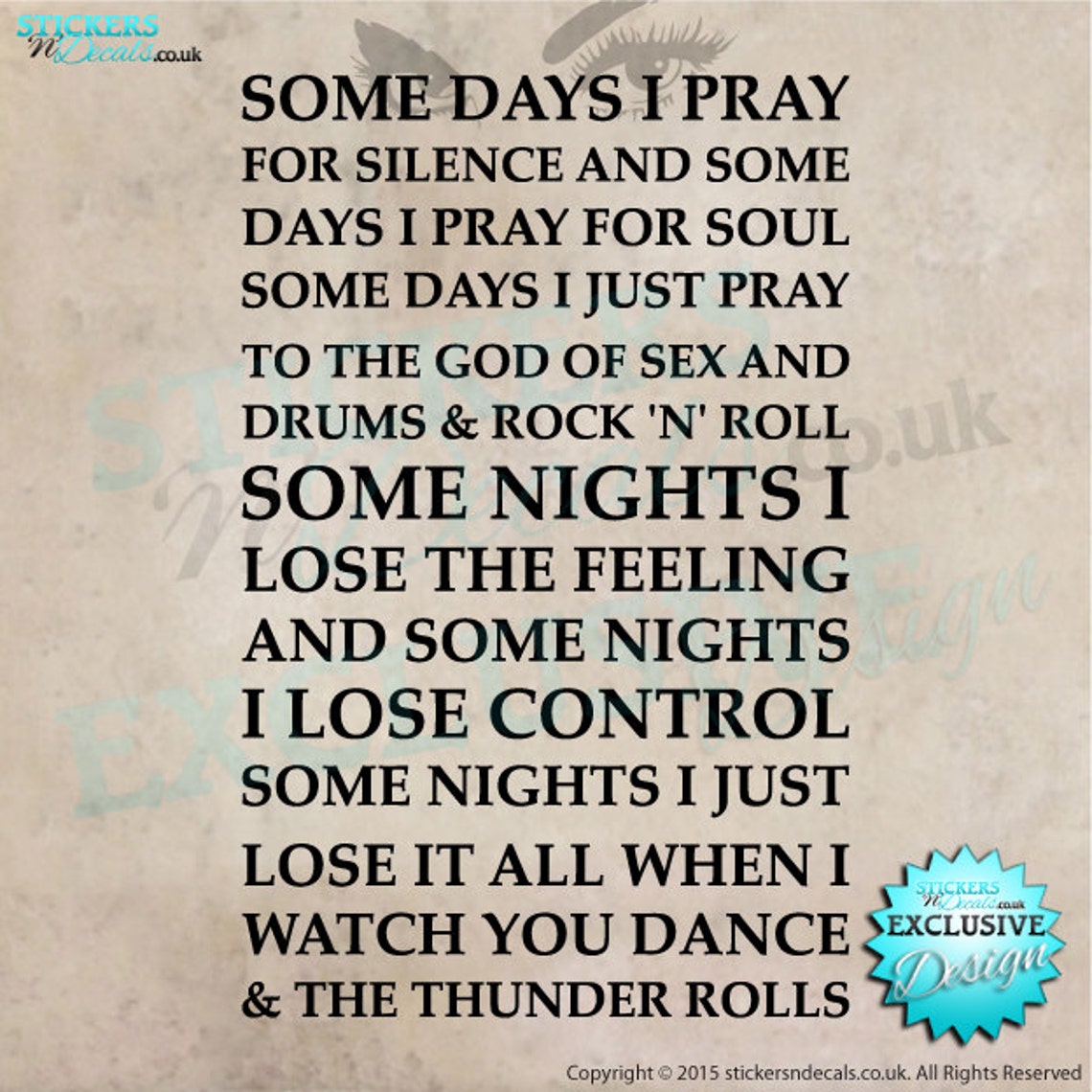 Meatloaf I Would Do Anything For Love Song Lyrics Vinyl Wall Etsy