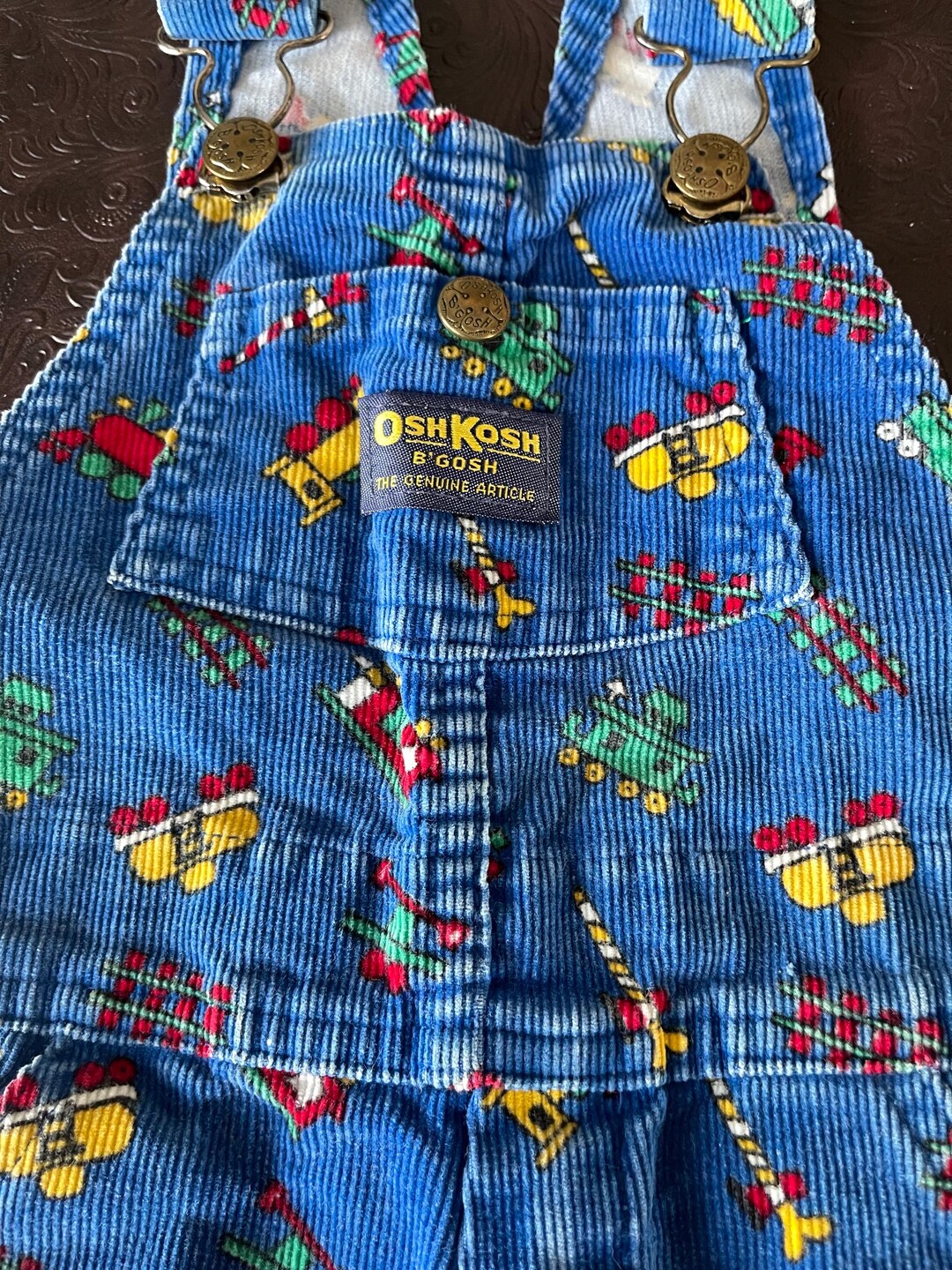 Vintage Osh Kosh Overalls. Corduroy Blue With Train Pattern - Etsy