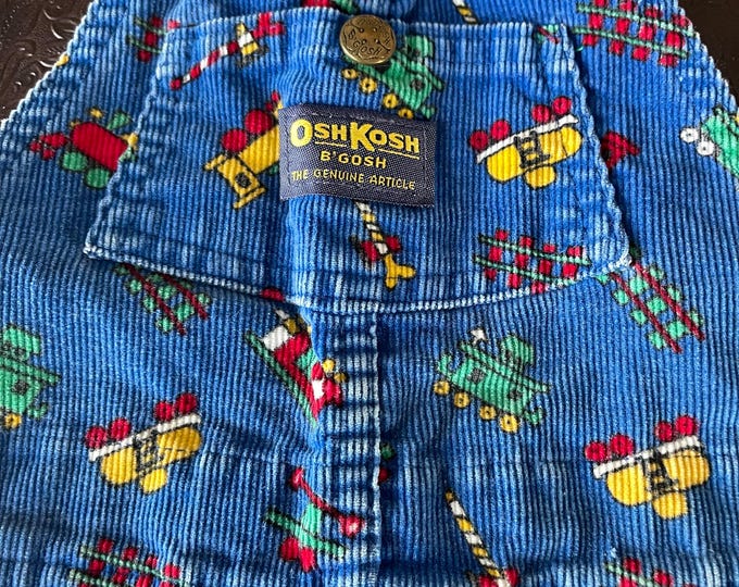 Vintage Osh Kosh Overalls. Corduroy Blue With Train Pattern - Etsy