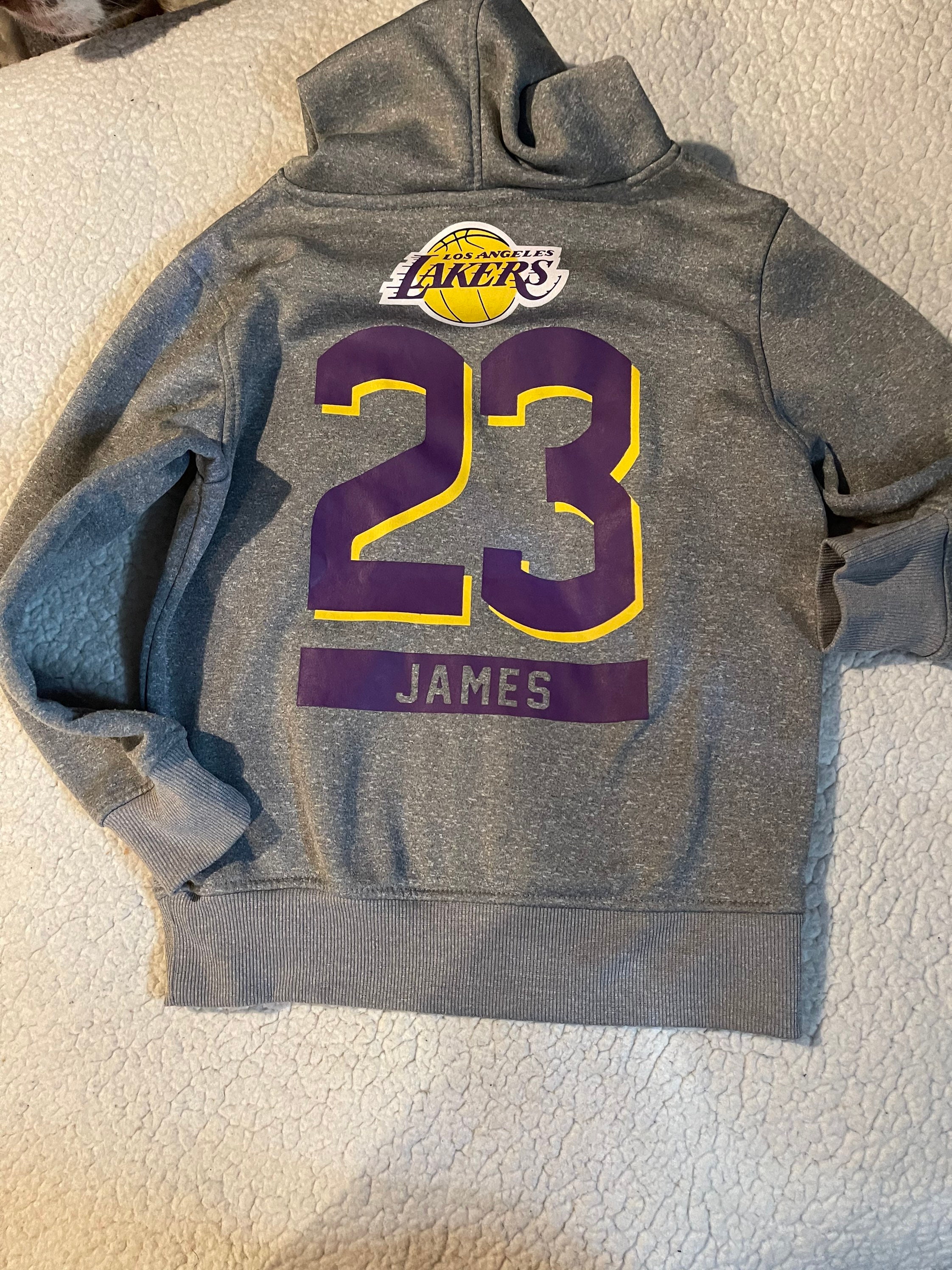 23 Lebron James Lakers Jersey Inspired Style Fleece Bomber Jacket