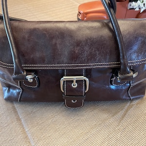 Vintage GIANI BERNINI Genuine Leather Burgundy Shoulder Bag 