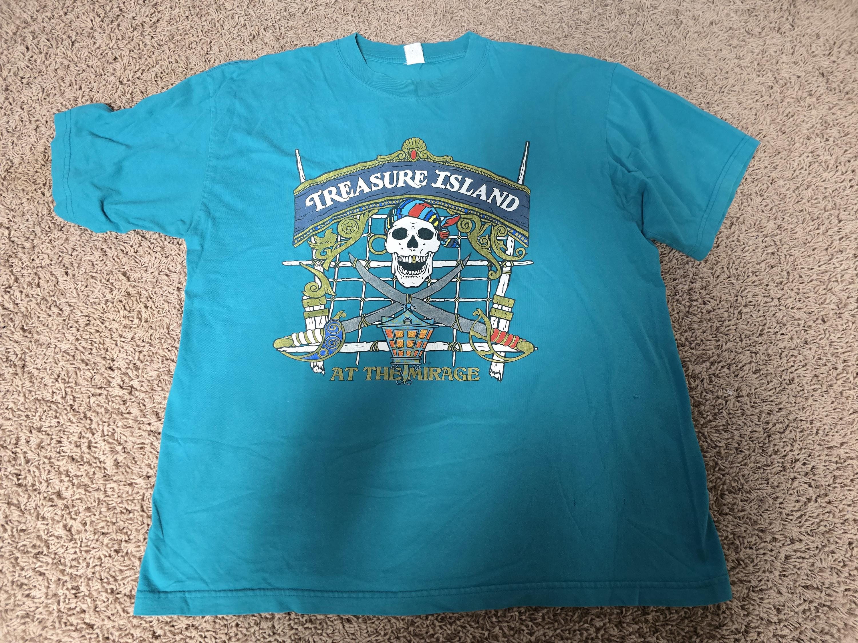 CAPTAIN HEDGE TOUR '99 Tシャツ ヴィンテージ Tシャツ Vintage 90's Treasure Island at the Mirage Green T Shirt - Etsy