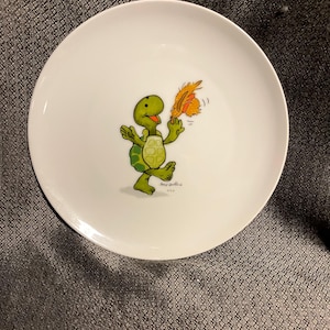 Vtg Enesco Suzy&#39;s Zoo Corky Turtle child&#39;s plate.