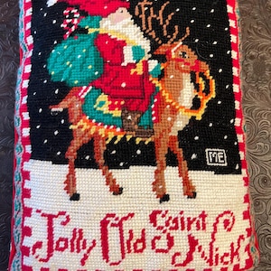 Mary Engelbreit hand stitched Christmas pillow.