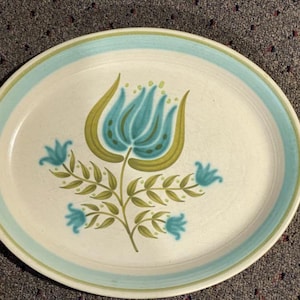 Vintage Franciscan platter, Franciscan Tulips earthenware, oval platter
