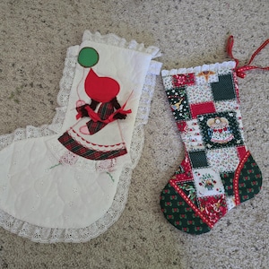Set of 2 Vintage christmas stockings