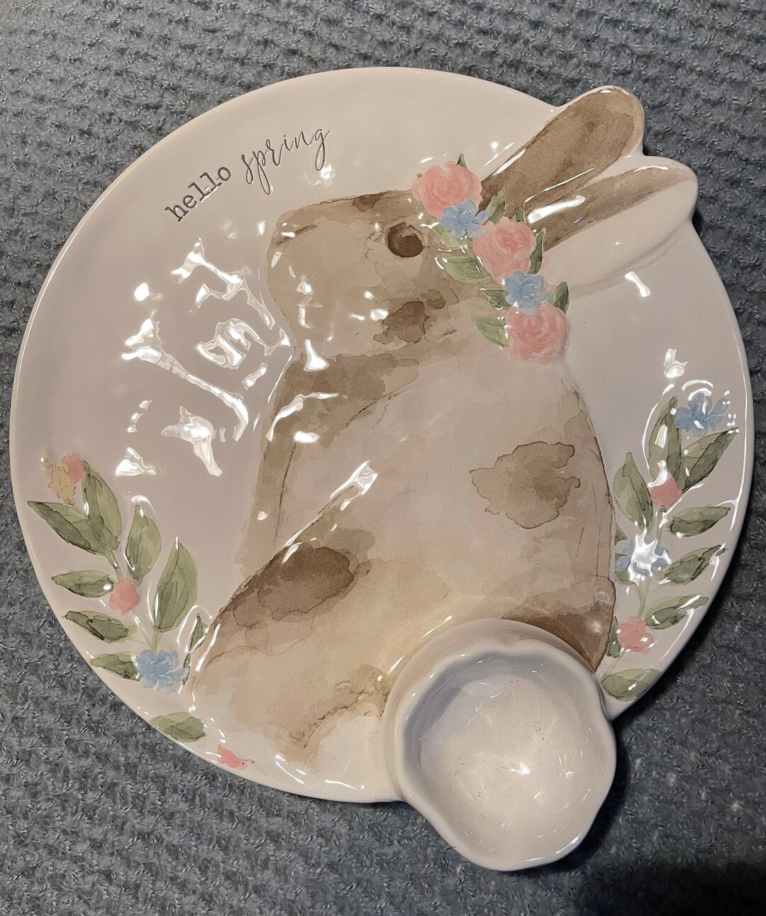 Large Mudpie Bunny Platter Like New Condition. Etsy