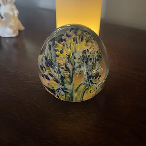 Glass paperweight, hand blown paperweight