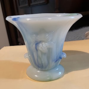 Blue and green milk glass  vintage
