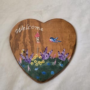 Vintage welcome wood painted decor