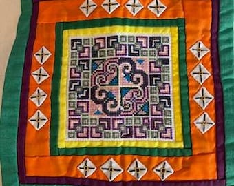 vintage quilted wall hanging