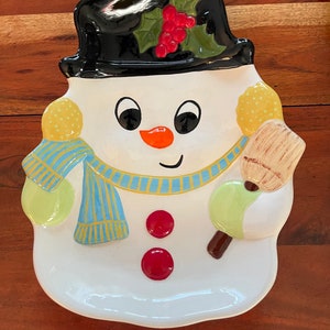 Vintage snowman dish.