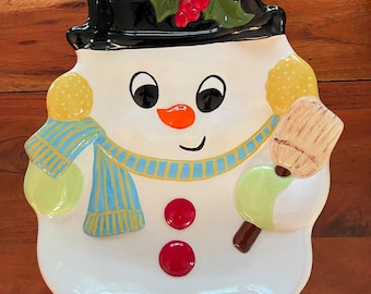 Vintage snowman dish.