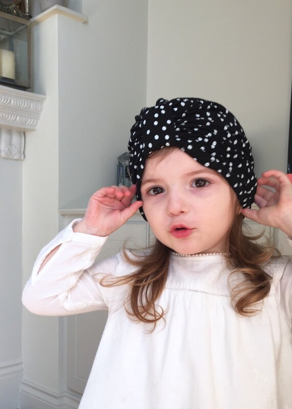 Cappello turbante / cappello turbante a pois nero \u0026 bianco / | Etsy Italia