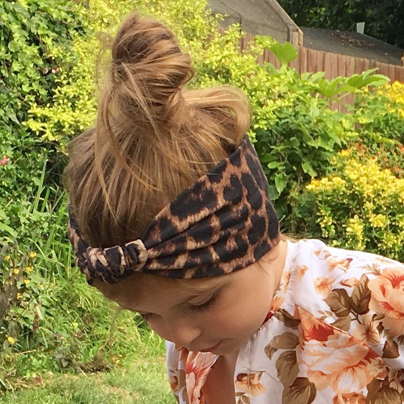 Leopard print head wrap / baby knot headband / toddler head Etsy