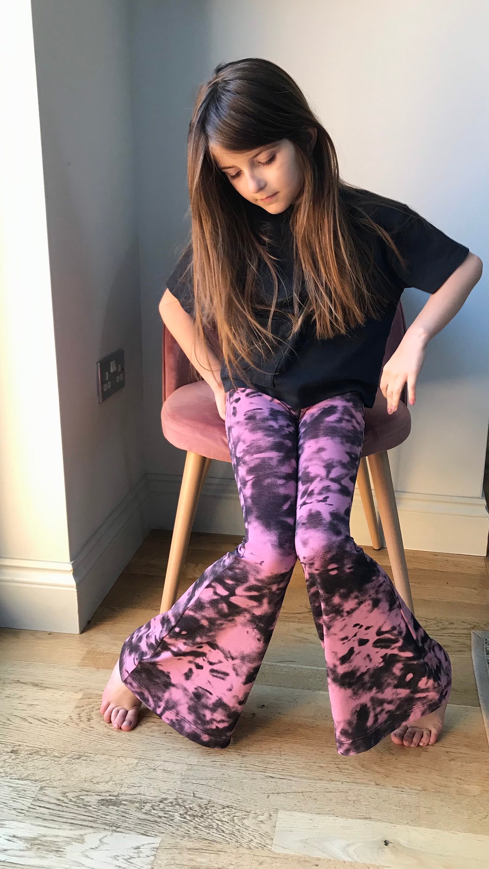 Bell Bottoms / Girls Boho Flare Leggings / Tie Dye Pink Hippie Etsy UK