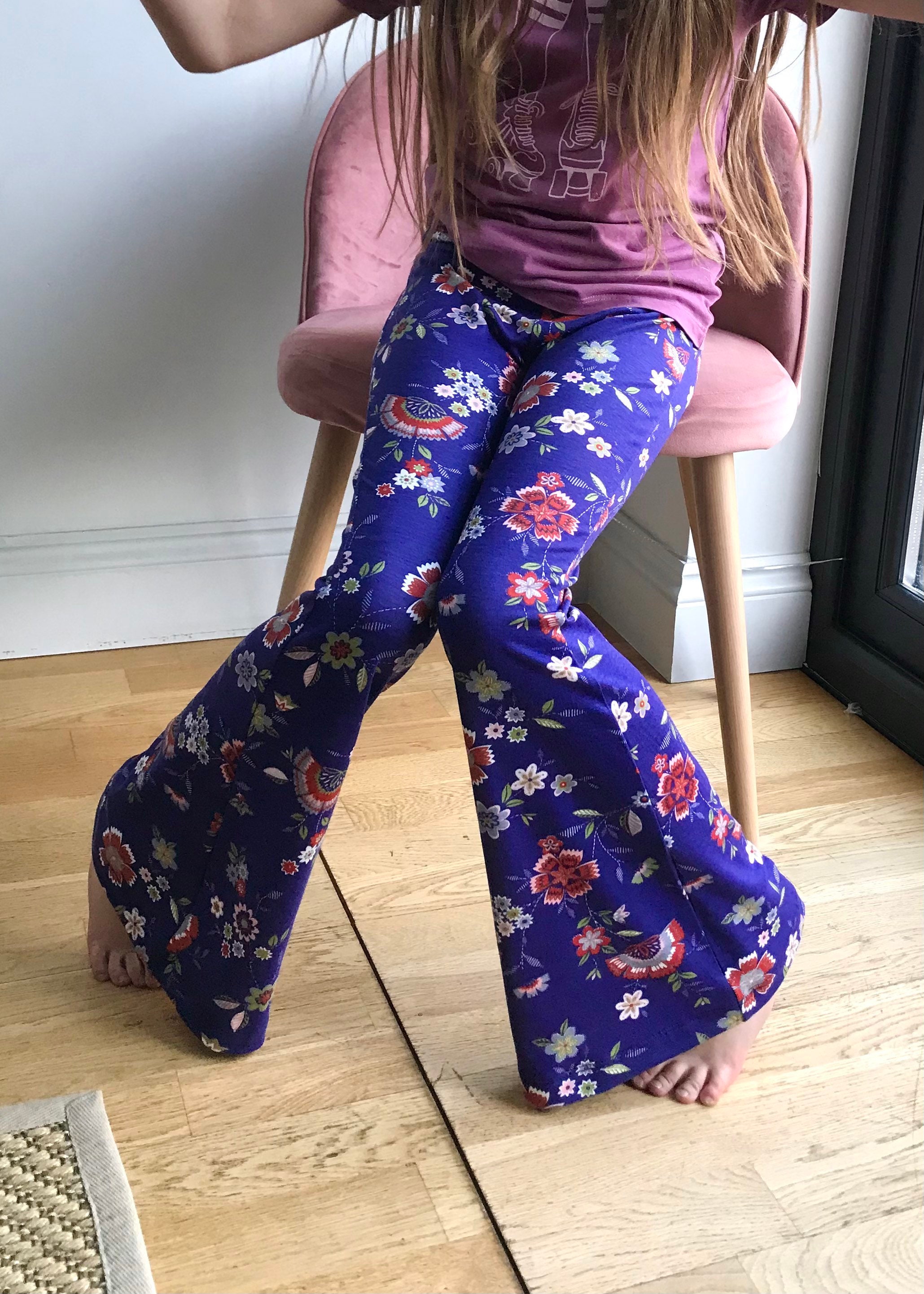 Floral Print Bell Bottoms / Girls Flare 