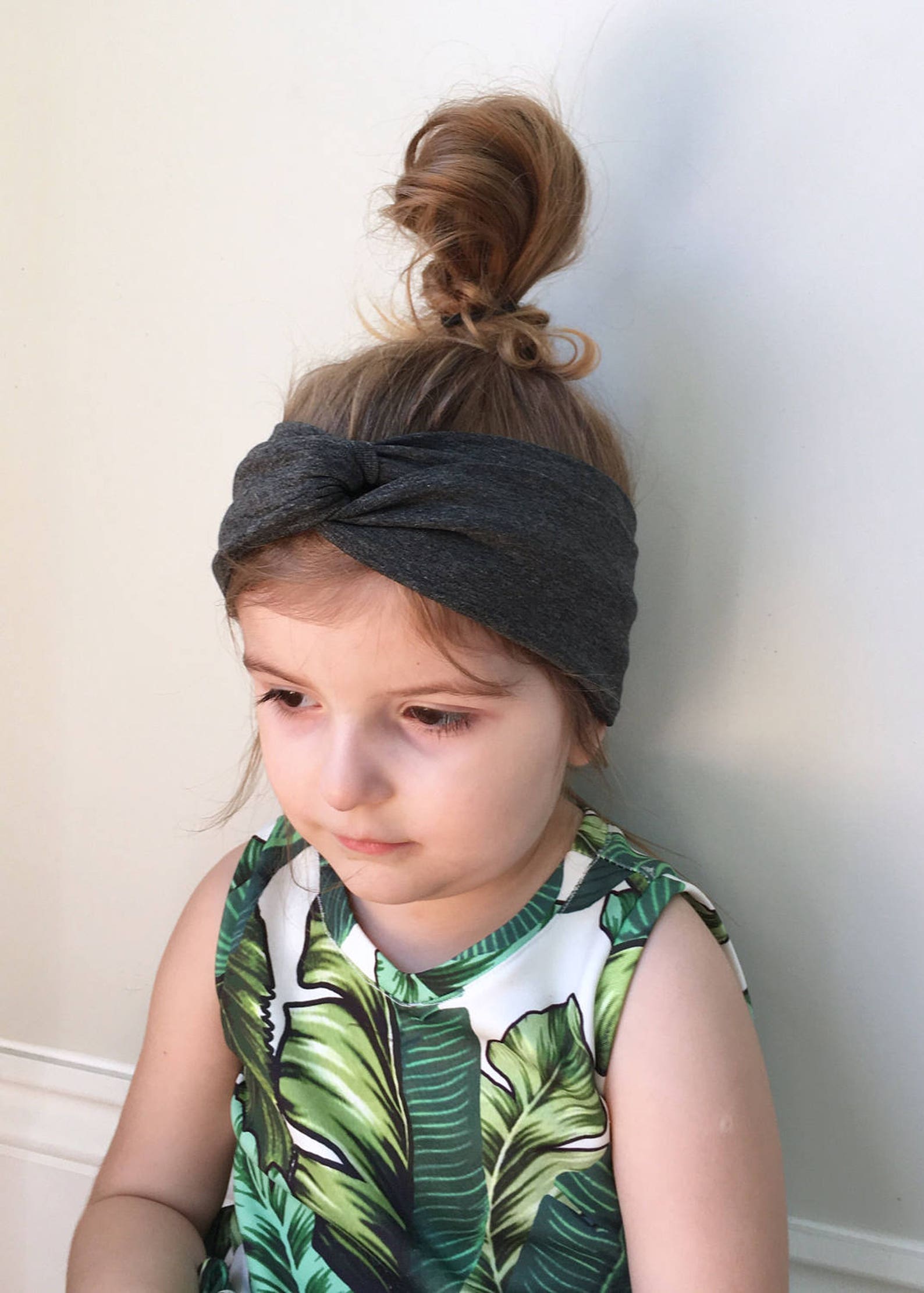 Baby Turban Head Wrap / Dark Grey Headband / Toddler Turban Etsy UK