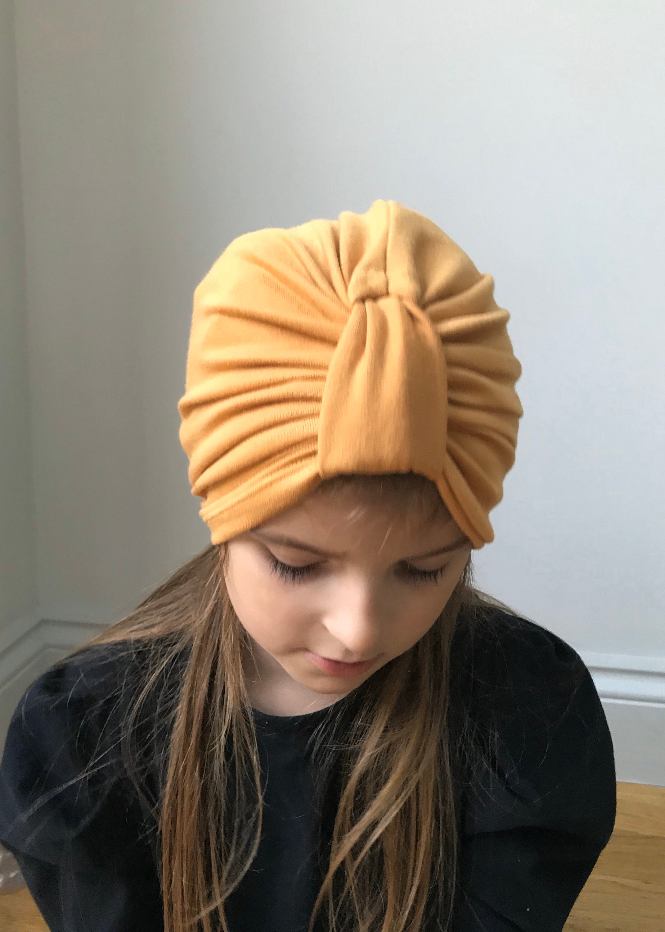Mustard Turban Hat / Newborn Baby 