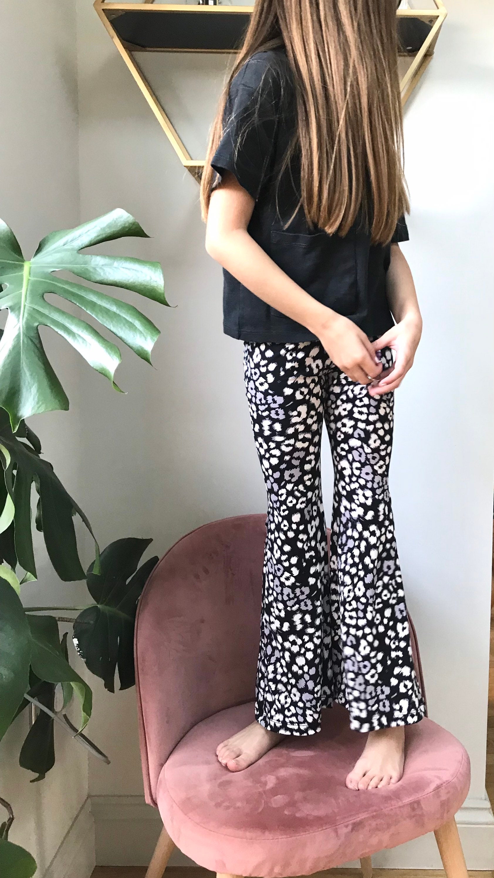 Flare leggings /leopard print bell 