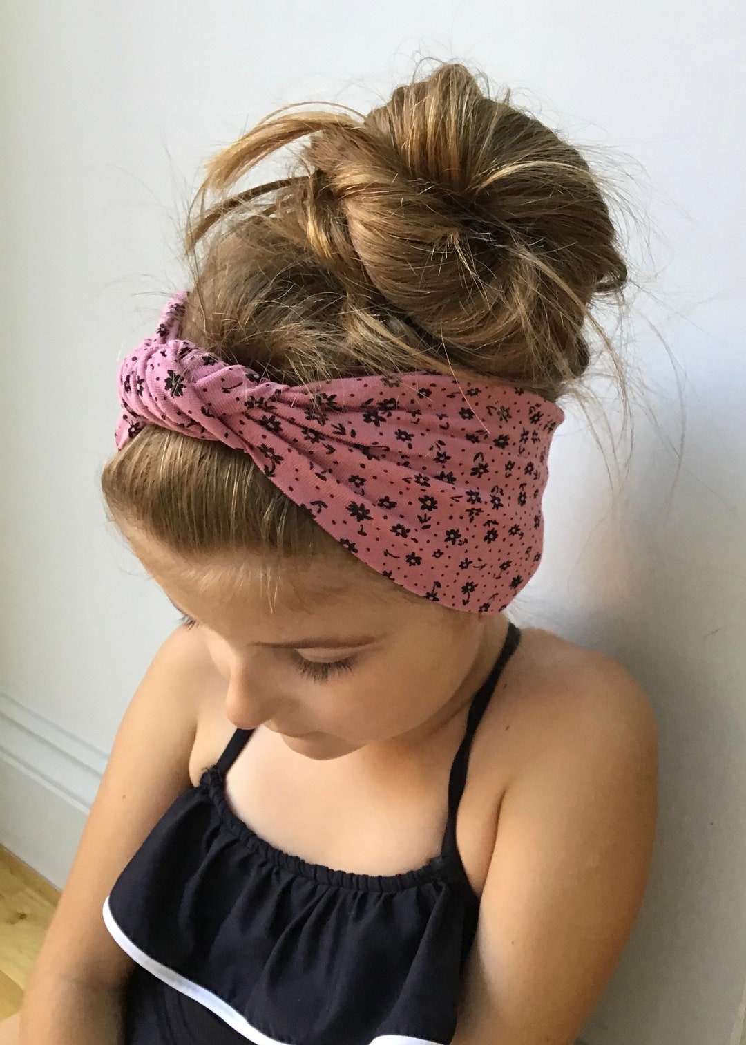 Pink Headband/ Floral Head Wrap / Knot Headband / Baby Turban Etsy UK