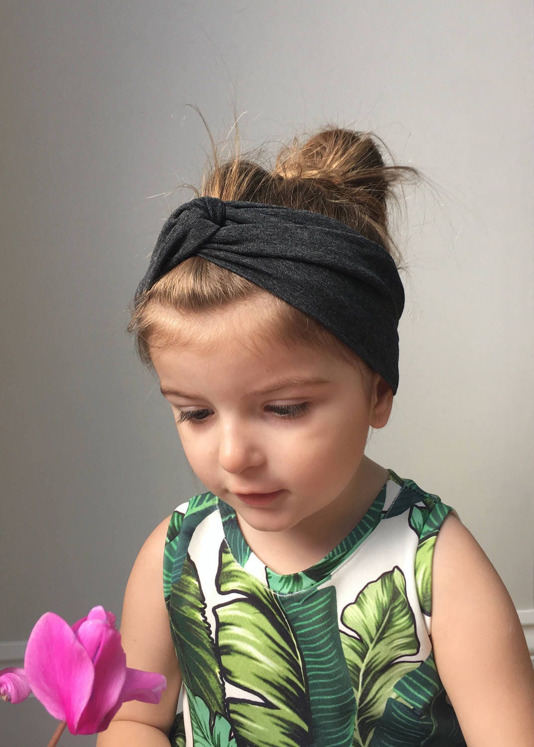 Baby Turban Head Wrap / Dark Grey Headband / Toddler Turban Etsy UK