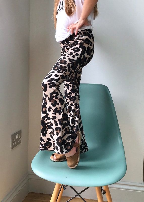 leopard print bell bottoms