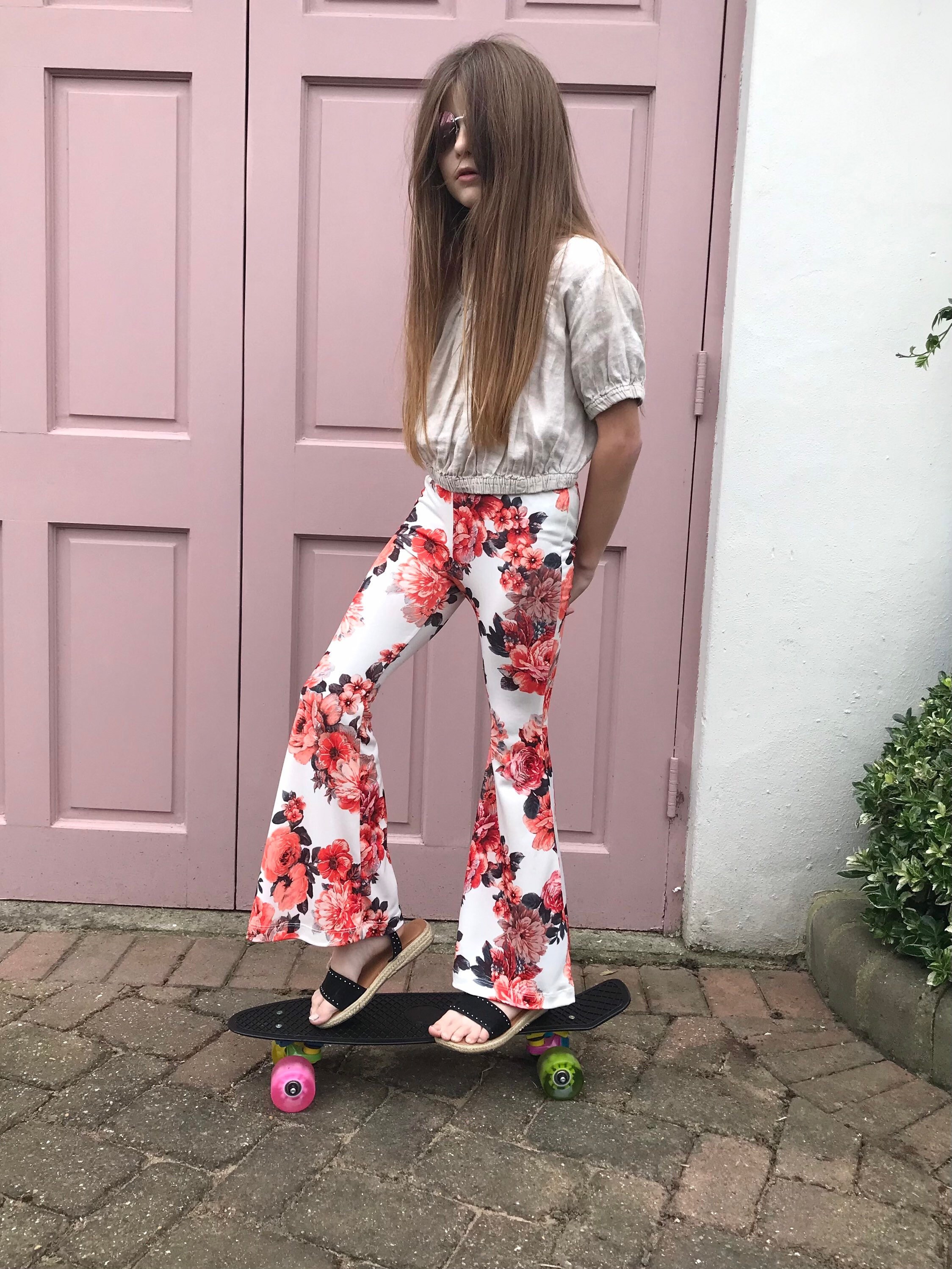 Floral Print Flare Leggings / Boho Girl 