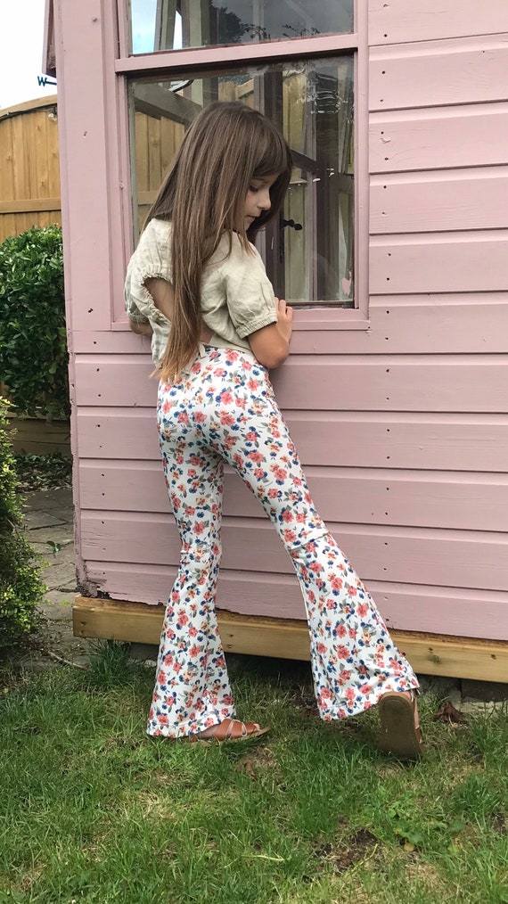 Girls Flare Leggings / Handmade - Etsy 
