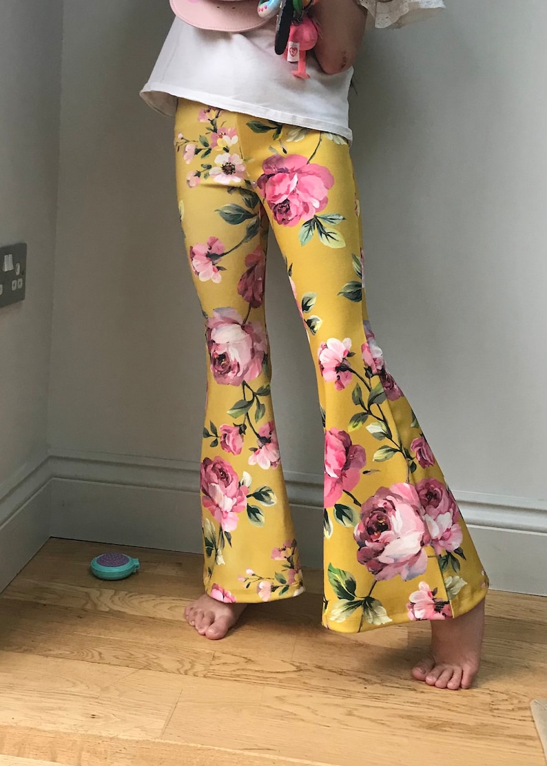 Bell bottoms / girls boho flare leggings / hippie girl flares Etsy