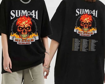 Camisa de gira Sum 41 2024-2025, Camisa de fan de banda Sum 41, Camisa de concierto Sum 41 2024, Camisa de banda de rock Sum 41