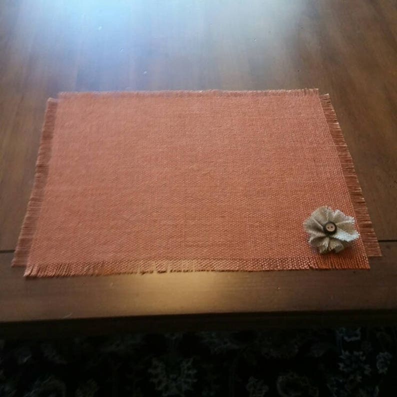 Burlap Burnt Orange Table Runners Placemats Silverware Etsy
