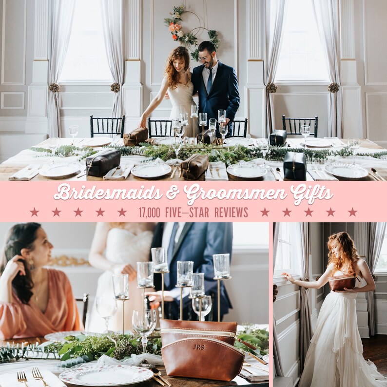 Makeup Bag  Custom Leather Bag with Monogram Women's image 7