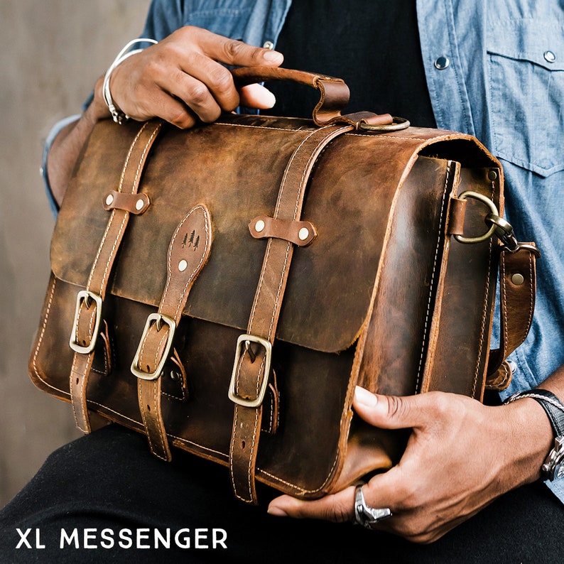 mens leather computer messenger bag