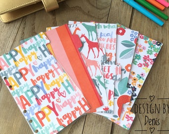 Set of 6 divider set A5 / dividers / Dashboard Set / Planner Accessories / Planner Inserts / Personal planner / A5 divider / filofax