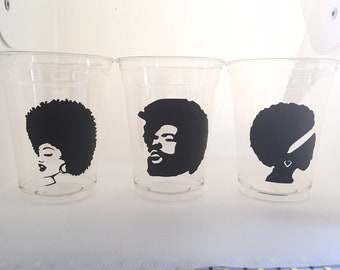 African American Party, 70s party, Birthday Cups, disposable cups, 30th birthday, personalized cups, Party Cups, Disposable Birthday Party
