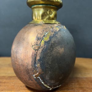 Small Primitive Copper and Brass Vessel or Vase