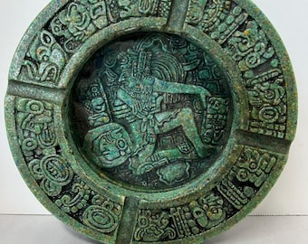 Vintage Aztec or Mayan design ashtray